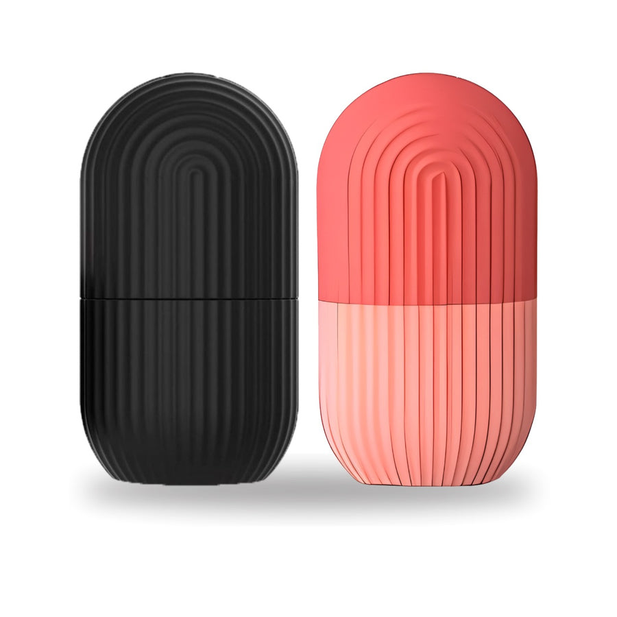 Black & Pink Silicone Ice Roller Pack of 2| Reusable, Travel-Friendly Face Massager for Skincare Puffiness Use for Women & Men