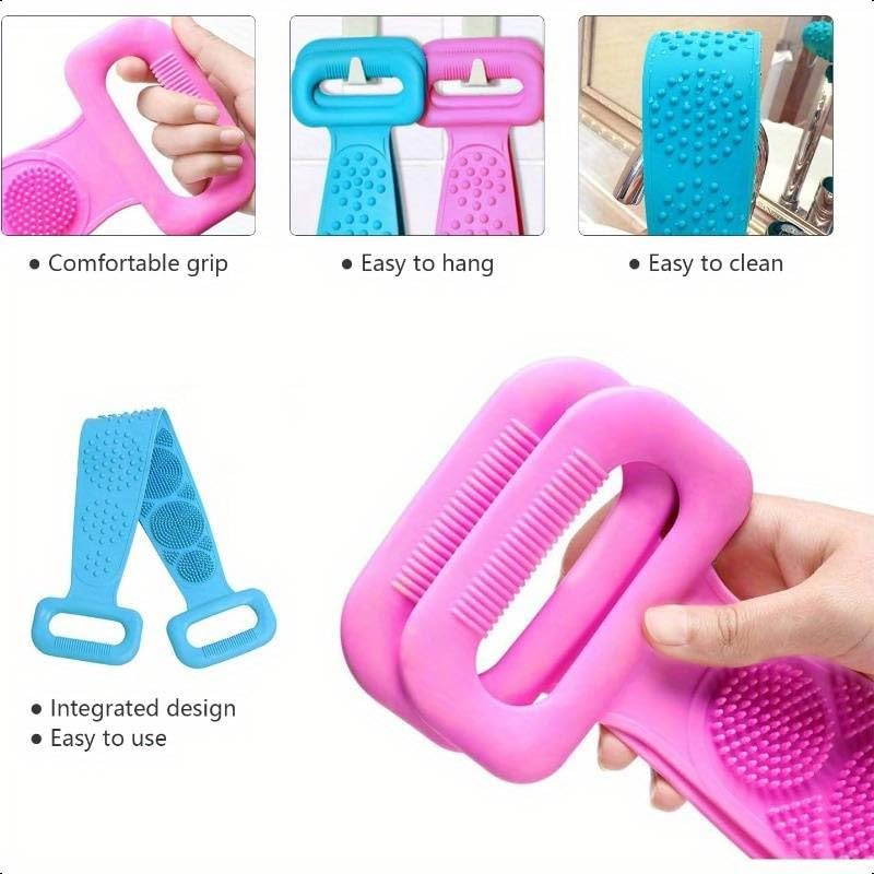 Blue Double Side Bathing Brush for Skin Deep Cleaning Massage