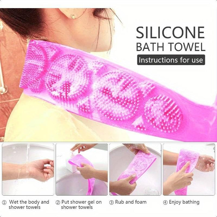 Blue Double Side Bathing Brush for Skin Deep Cleaning Massage