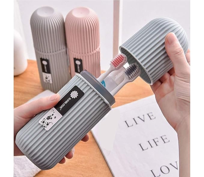 2Pc Capsule Shape Travel Toothbrush