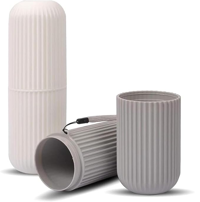 DAILYMENTS Capsule Shape Travel Toothbrush Case Holder Portable Toothbrush Storage Plastic Toothbrush Holder Random Color