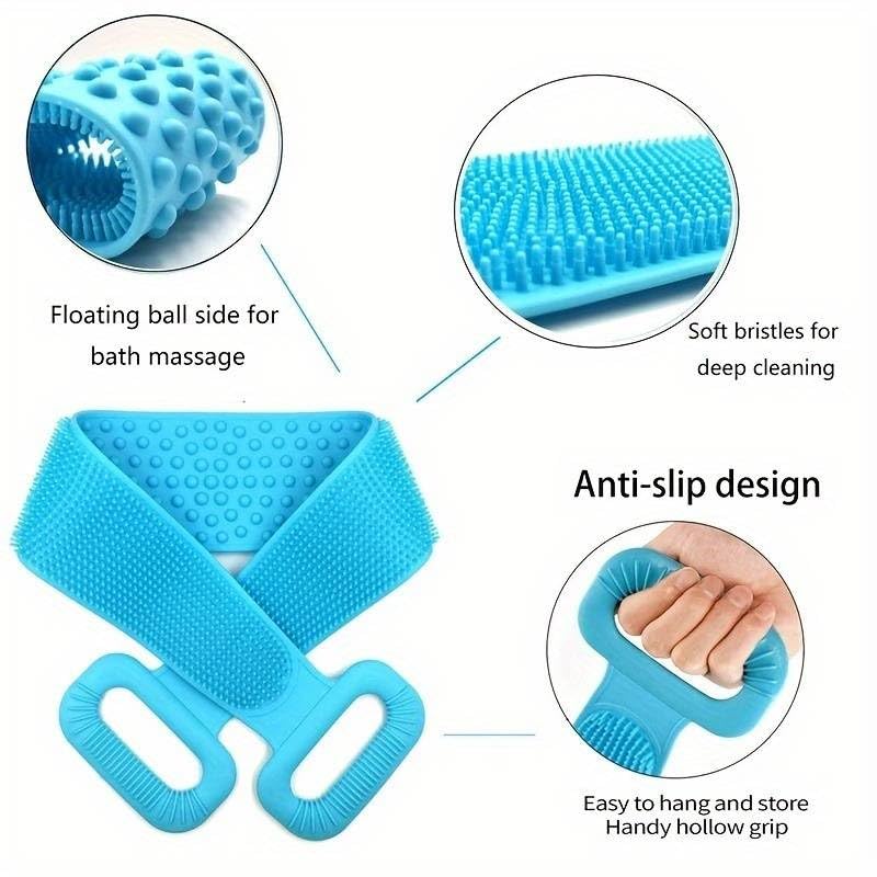 Blue Double Side Bathing Brush for Skin Deep Cleaning Massage