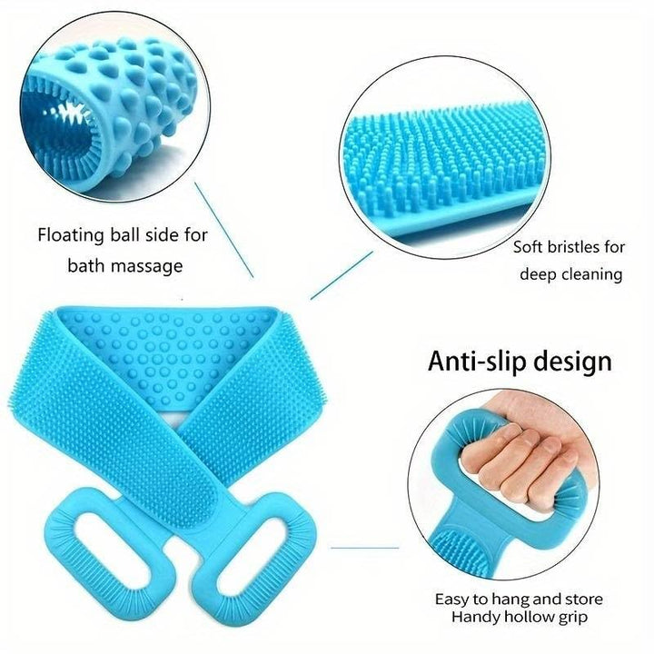 Blue Double Side Bathing Brush for Skin Deep Cleaning Massage