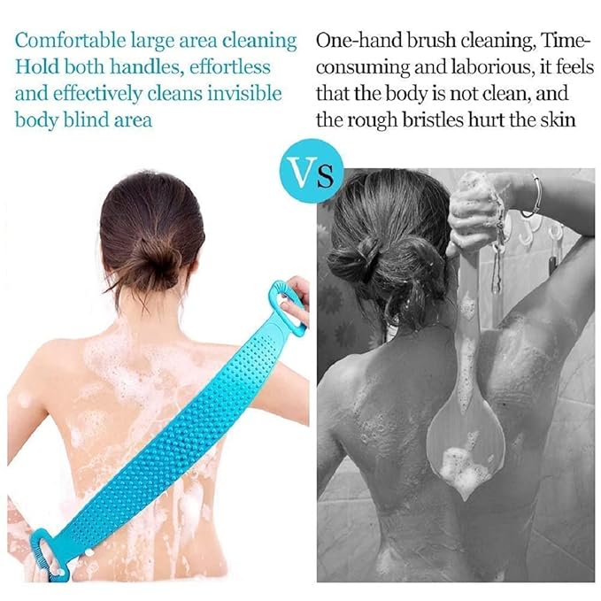 Blue Double Side Bathing Brush for Skin Deep Cleaning Massage
