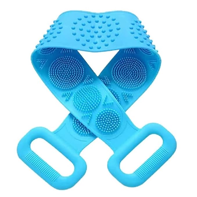 Blue Double Side Bathing Brush for Skin Deep Cleaning Massage