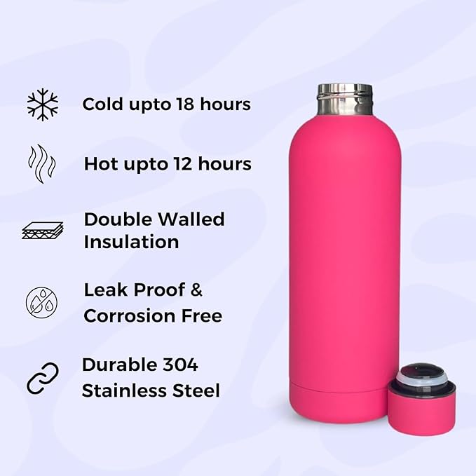 500ml Matte Finish Stainless Steel Water Bottle