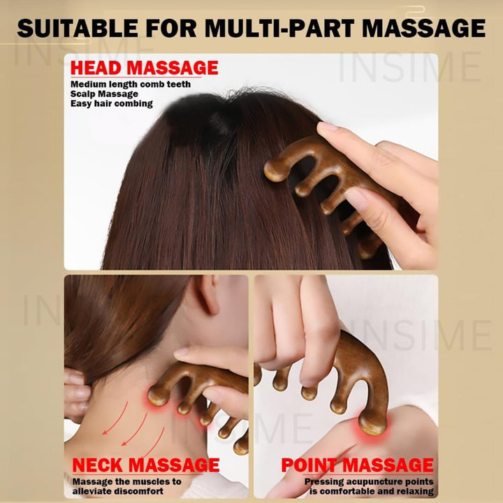 Wooden scalp massager for Hair Growth and Calmness