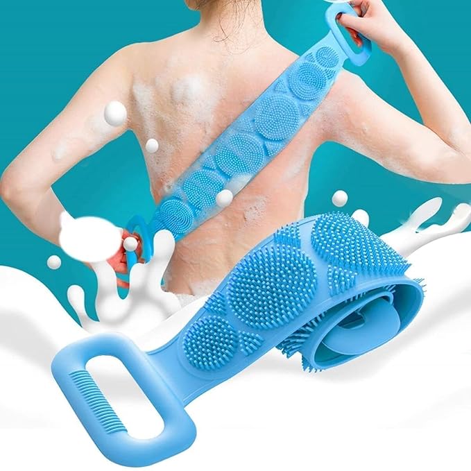 Blue Double Side Bathing Brush for Skin Deep Cleaning Massage