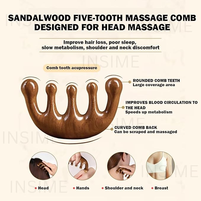 Wooden scalp massager for Hair Growth and Calmness
