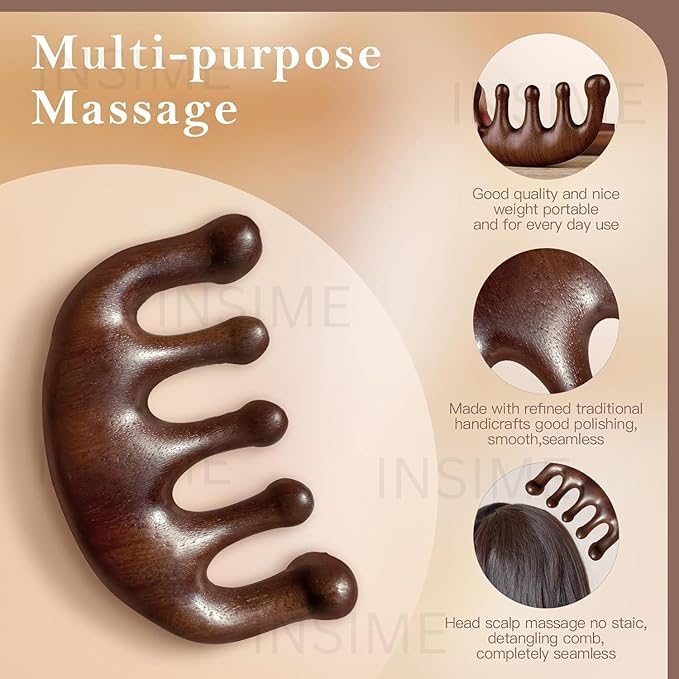 Wooden scalp massager for Hair Growth and Calmness